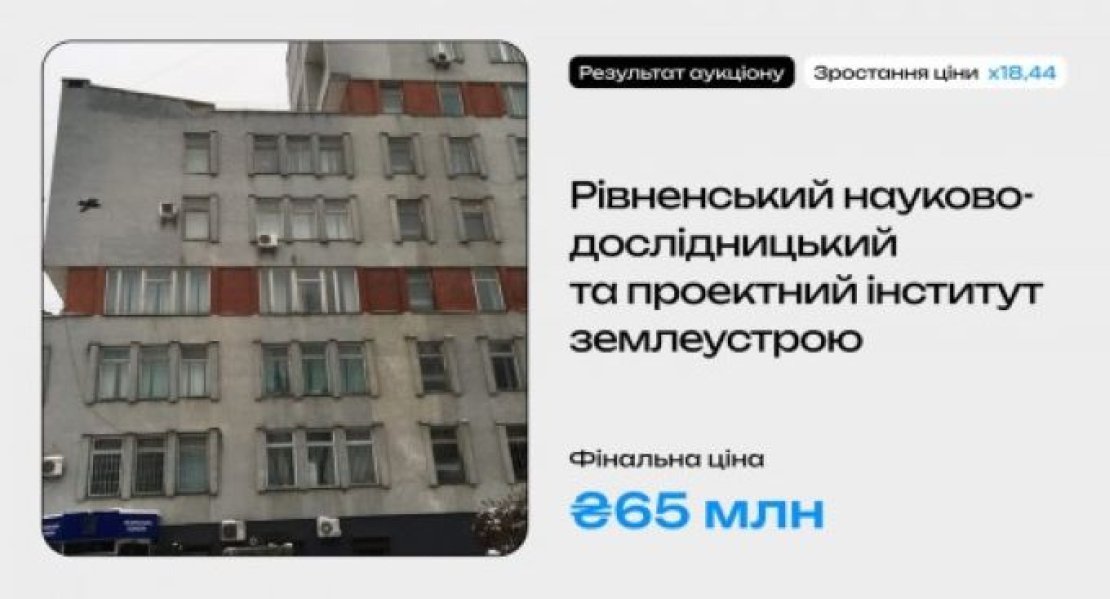 Фонд госимущества продал ривненский институт: цена выросла в 18 раз 